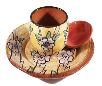 Tasse à café en argile motif printemps - Çini Evi