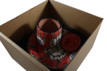 Tasse à café en céramique d’Iznik fond rouge - Çini Evi (1)