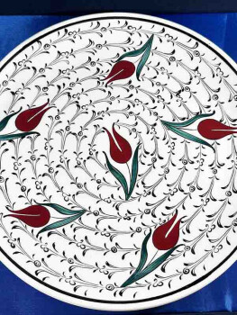 Thank You Gift for Boss 25 cm Iznik Ceramic Plate - 3
