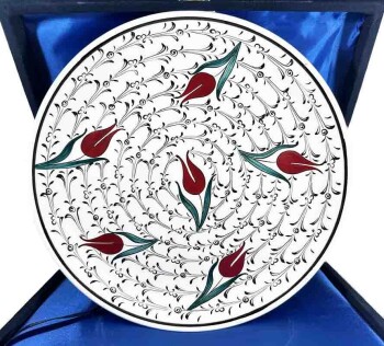 Thank You Gift for Boss 25 cm Iznik Ceramic Plate - Çini Evi