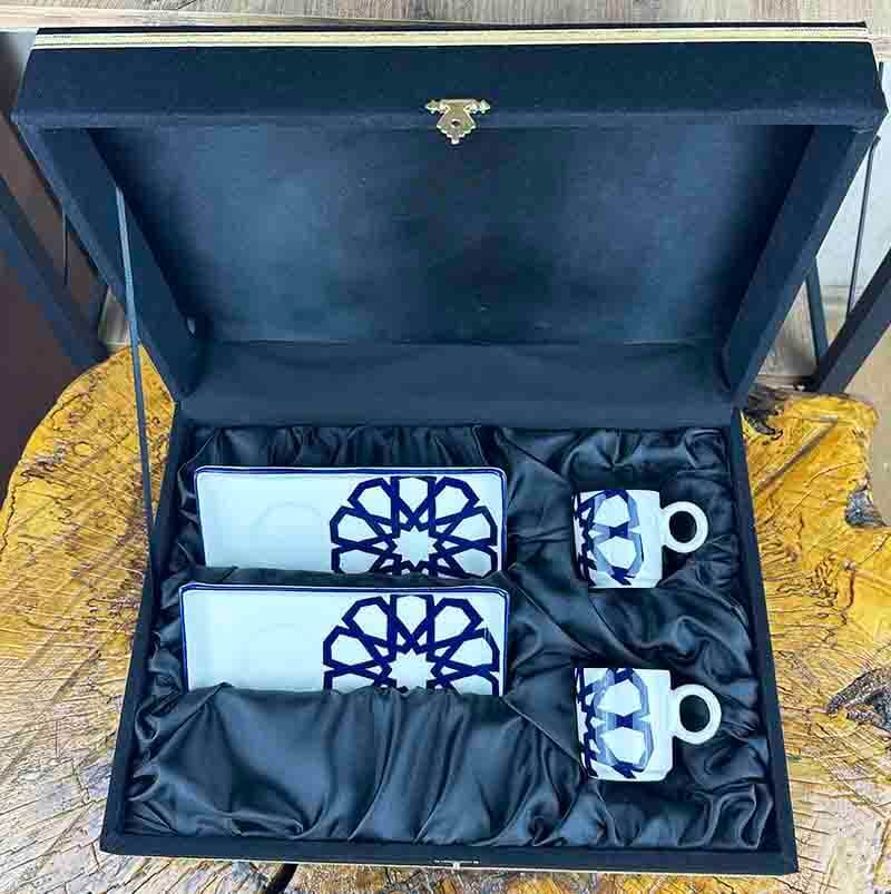 The Seljuk Geometry Patterned İznik Tile Coffee Serving Set – Designed for Modern Homes - 4
