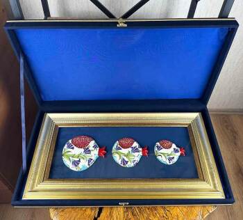 The Three Pomegranates of Abundance – Iznik Ceramic Wall Panel - 4