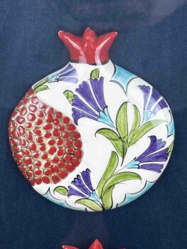 The Three Pomegranates of Abundance - Iznik Ceramic Wall Panel - 3