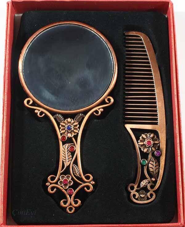 Three Tulip Patterned Iznik Tile Mirror Set - 3