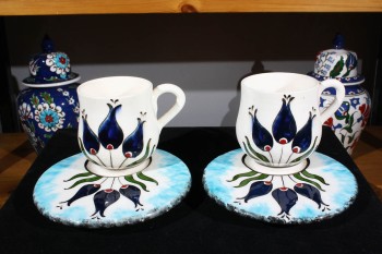 Traditional Turkish Coffee Set for Two - Çini Evi