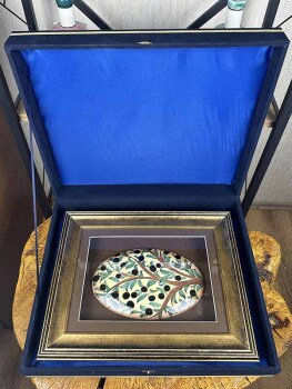 Tree of Abundance Olive Motif Matted Iznik Ceramic Wall Ornament - 3