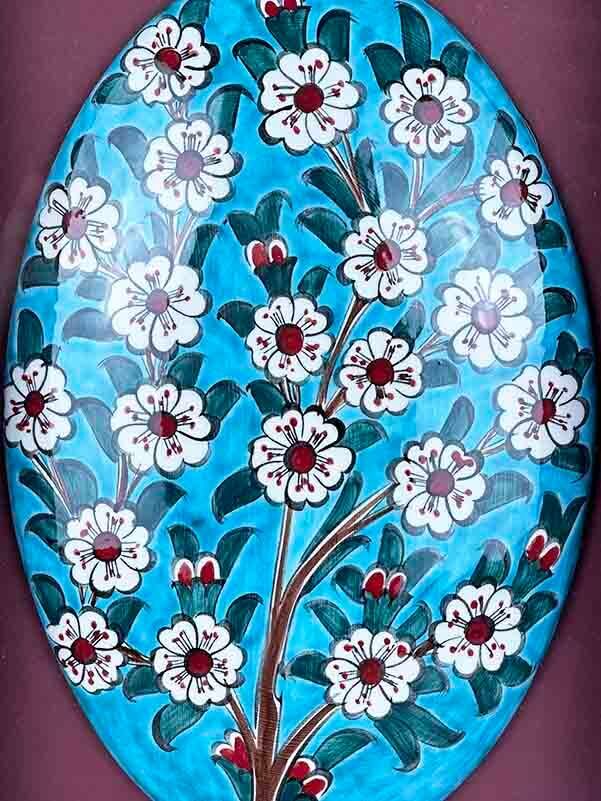 Tree of Knowledge – Academic Appreciation Gift Turquoise Background Tree of Life Patterned Handmade Iznik Tile Panel with Matting - 2