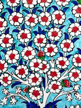 Tree of Life Pattern VIP Iznik Ceramic Plate - Çini Evi (1)