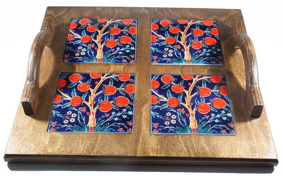 Tree of Life Pattern Wooden Tray - 1