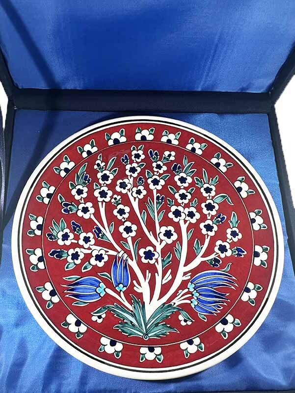 Tree of Life Patterned Iznik Ceramic Plate - 3
