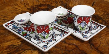 Türkisches Kaffeeset mit Nelkenmotiv - 2