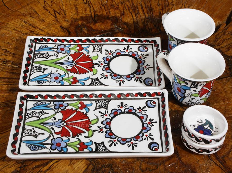 Türkisches Kaffeeset mit Nelkenmotiv - 3