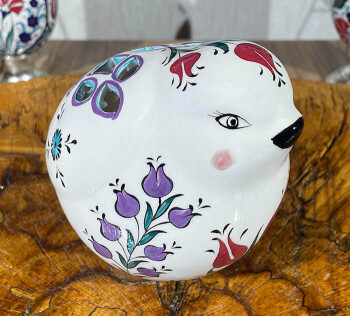Tulip and Hyacinth Motif Dove Candle Holder - Çini Evi