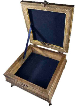 Tulip and Lotus Pattern Wooden Jewelry Box - Çini Evi (1)