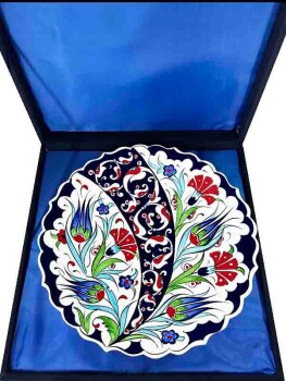 Tulip, Carnation and Rumi Pattern Iznik Ceramic Plate - 3
