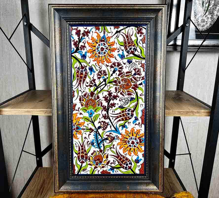 Iznik-Keramikpaneel „Tulpengarten“, 20x40 cm - 1