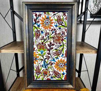 Tulip Garden Iznik Ceramic Panel 20x40 cm - 1
