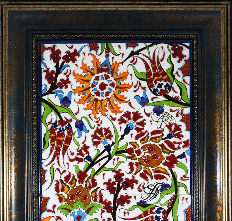 Tulip Garden Iznik Ceramic Panel 20x40 cm - 2