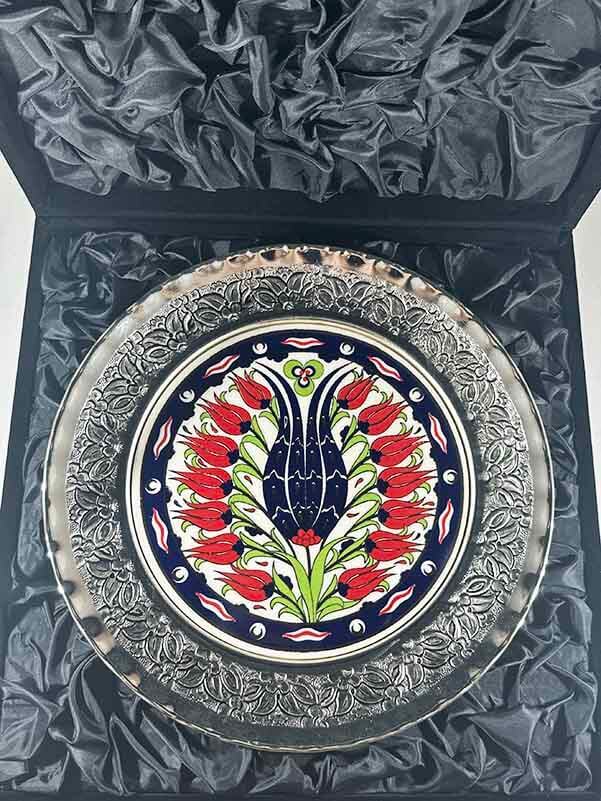 Lalezar Silver-Plated Ceramic Plate 25 cm - 3