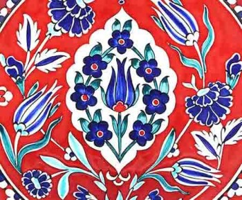 Tulip Garten Iznik Keramikplatte - Çini Evi (1)