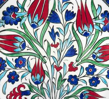 Tulip Grace Pomegranate Motif Iznik Ceramic Plate Gift - 3