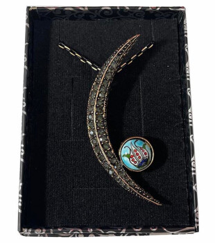 Tulip Motif Bronze Necklace - Çini Evi (1)
