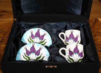 Tulip motif coffee set - 3