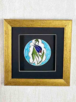 Tulip Motif Iznik Ceramic Plaque Gift for State Officials - 5