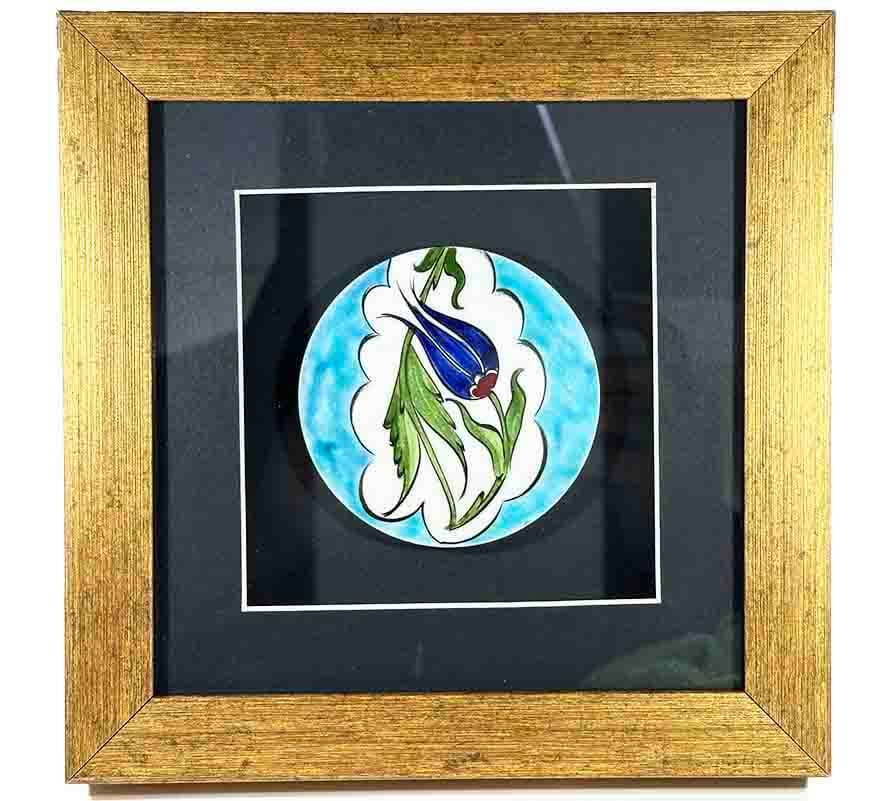 Tulip Motif Iznik Ceramic Plaque Gift for State Officials - 1