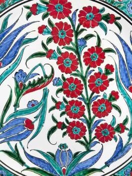 Tulip Pattern Iznik Ceramic Plate - Engagement, Promise and Wedding Gift - 2