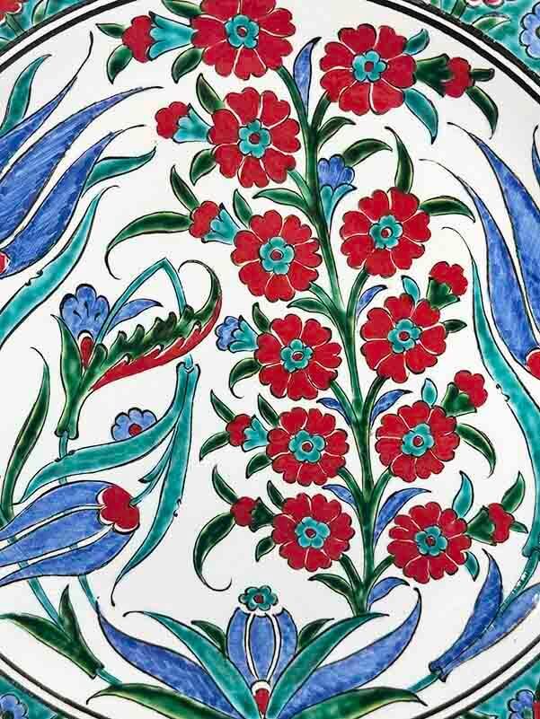 Tulip Patterned Iznik Tile Plate – Special Gift for Academicians - 2