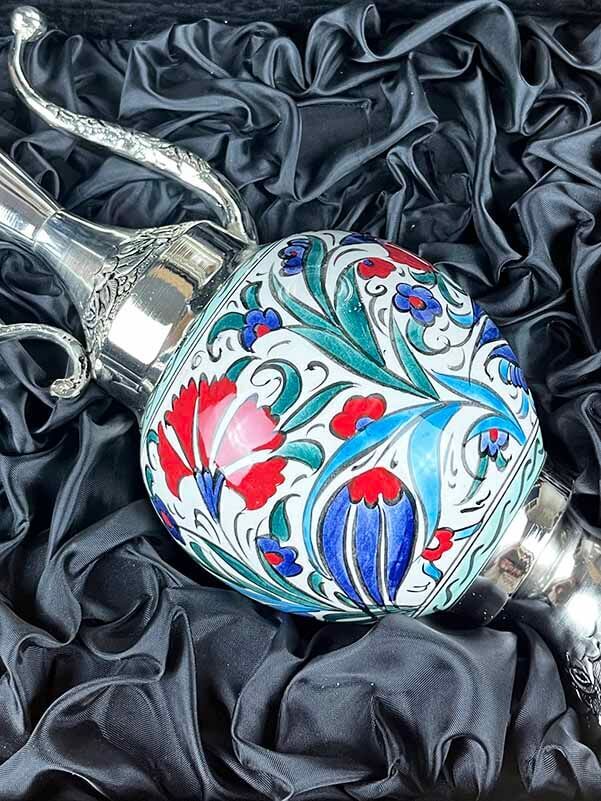 Tulpenfrühling-Kannen-Set – handgefertigtes Iznik-Keramik-Kannen- und Teller-Set - 3