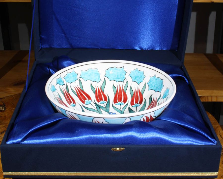 Iznik-Keramikschale mit Tulpenmotiv, 30 cm - 3