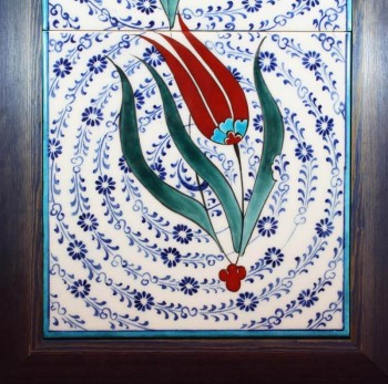 Iznik-Keramikpaneel mit Tulpenmotiv, 20x40 cm - 3