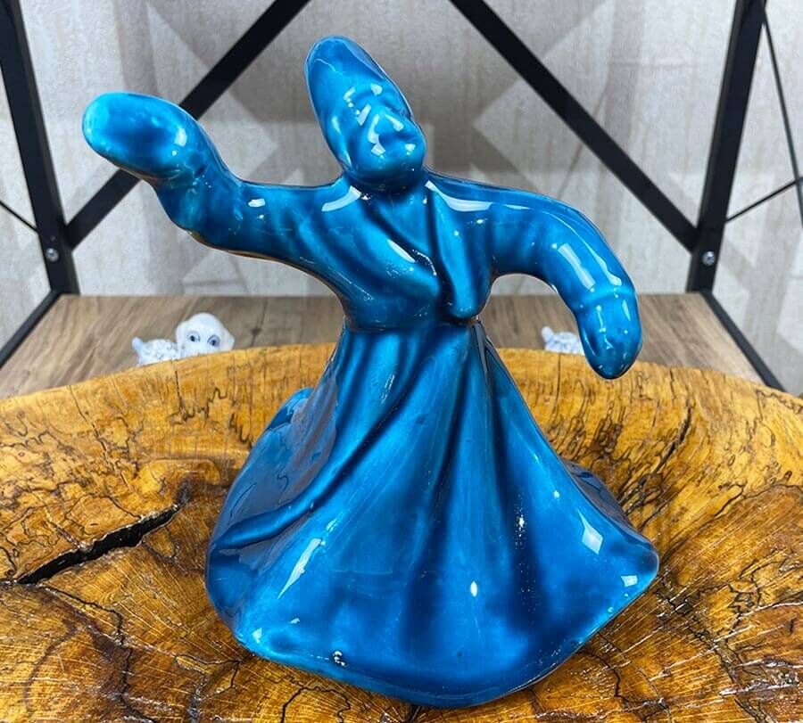 Türkisfarbene tanzende Derwisch-Figur - 1