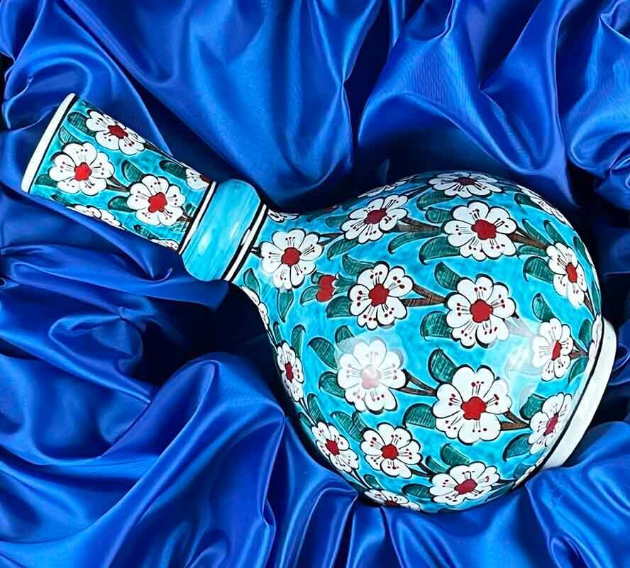 Turkuaz Hayat Ağacı – İznik Çini Vazo Tabak Seti - 3