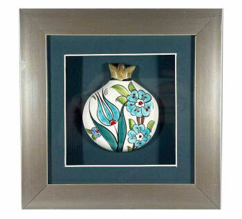 Turkuaz Zarafet – İznik Çinili Nar Plaket - 1