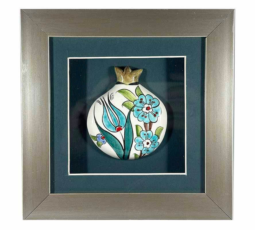 Turkuaz Zarafet – İznik Çinili Nar Plaket - 1