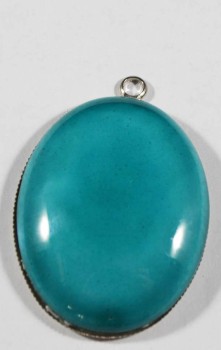 Turquoise Background Ceramic Pendant - Çini Evi