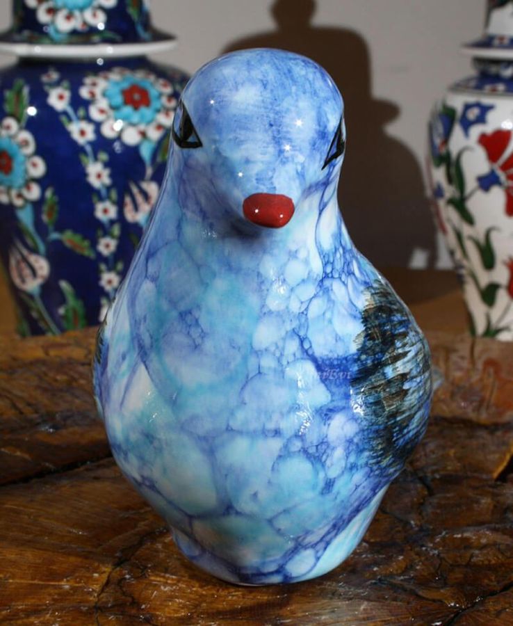Turquoise Dove Ceramic Figurine - 1