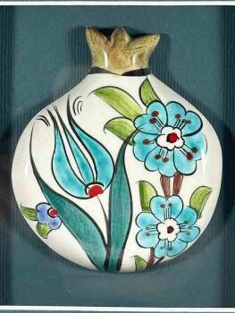 Turquoise Grace - Iznik Ceramic Pomegranate Plaque - Çini Evi (1)