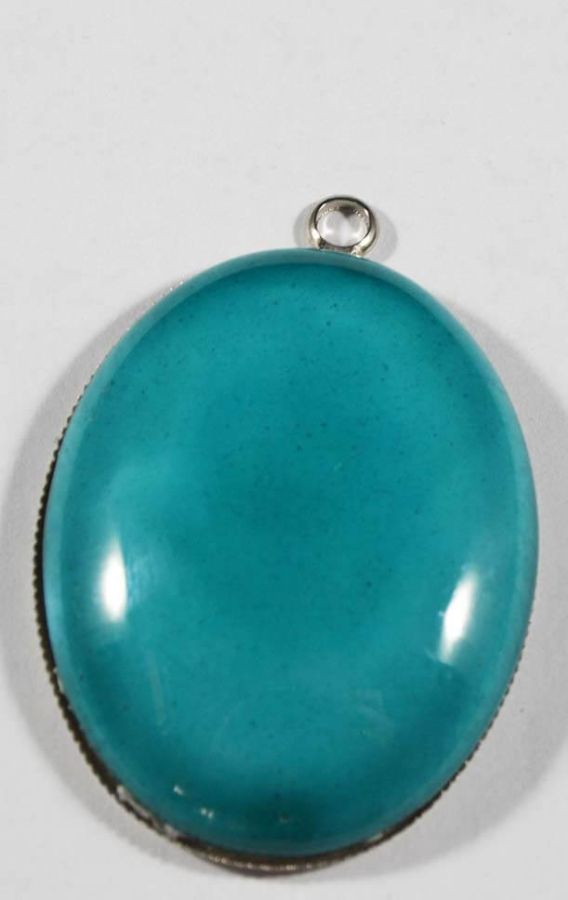 Turquoise Ground Pottery Necklace Tip - 1