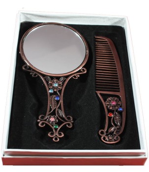 Turquoise Ground Spring Patterned Mirror Set - 3