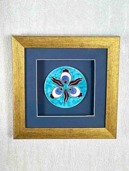 Turquoise Iznik Tile Plaque with Çintemani Motif - 4