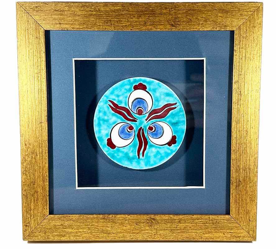 Turquoise Iznik Tile Plaque with Çintemani Motif - 1