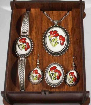 Birthday Gift Iznik Ceramic Jewelry Set - Çini Evi