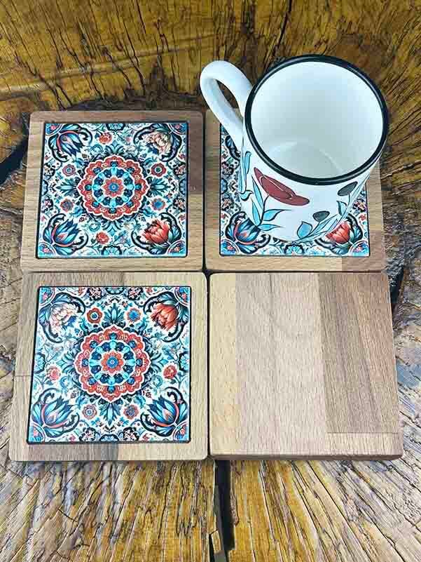 Untersetzer-Set mit Rosenmotiv – Romantik & Natürlichkeit für Ihre Tischkultur - 2