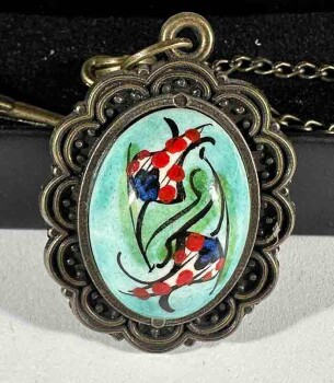 Upside-Down and Right-Side-Up Tulip Iznik Tile Bookmark - Çini Evi