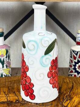 Üzüm Salkımı Motifli El İşi Sunum Şişesi 550 ml - 2