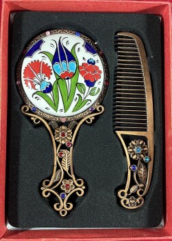 Valentinstag-Geschenk-Keramik-Spiegel-Set - Çini Evi